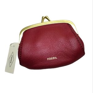 Fossil  Vintage Red Velvet Coin Pouch